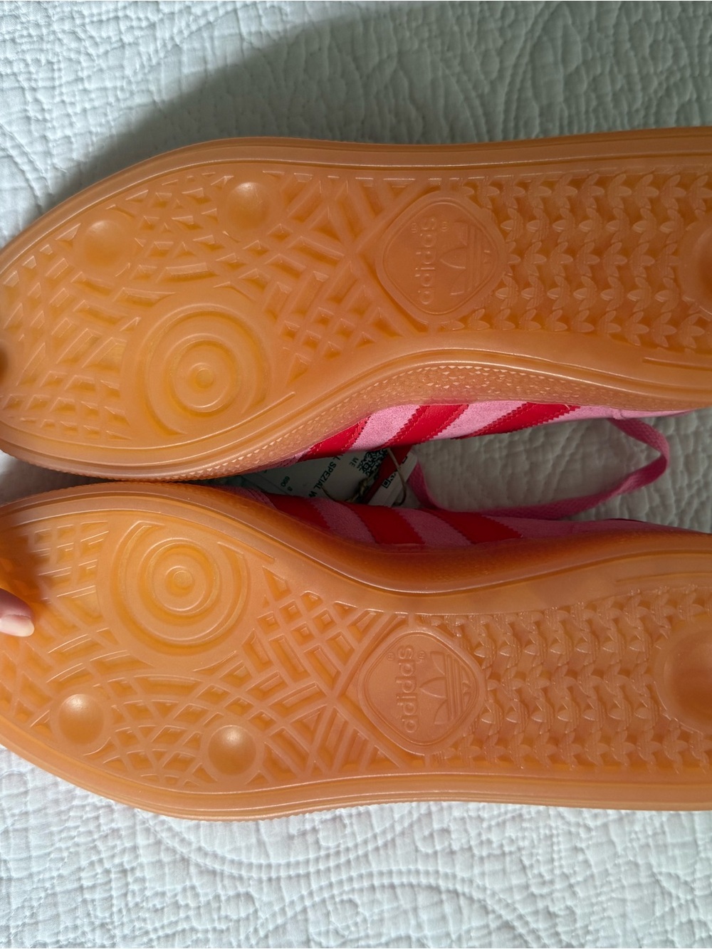 adidas Women's Pink Suede Sneakers with Red Accents - Picture 2 of 3